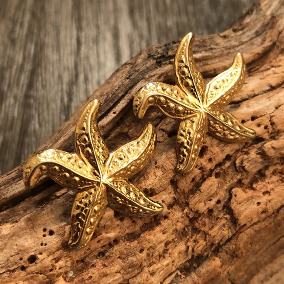 Avon 1987 Starfish Goldtone Metal Earrings - Picture 12 of 13